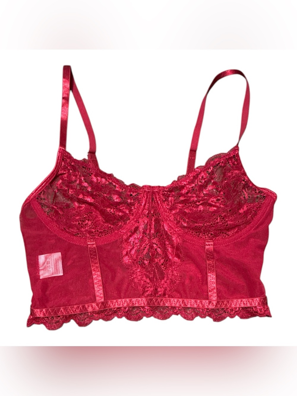 Avid Love Red Lace Longline Underwire Bra - Women's Intimates